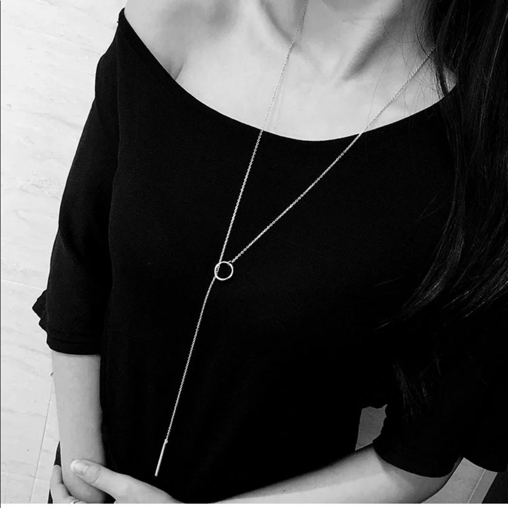 🌟 Sterling Silver 925 Long Necklace Choker - Picture 3 of 4